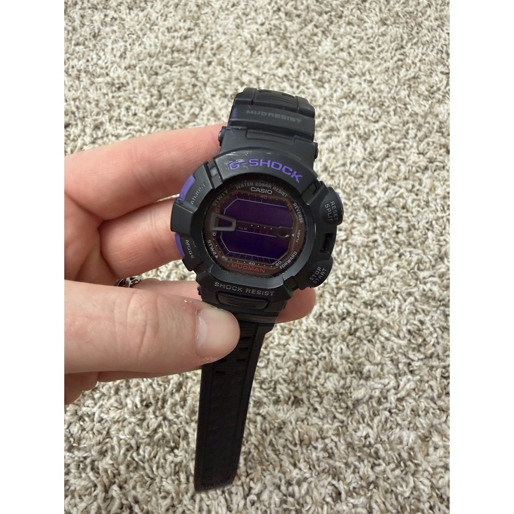 G Shock Mudman G9000-BP1 Watch Purple Black Casio RARE